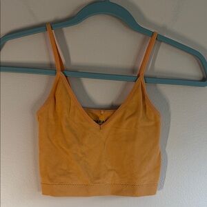 Garage Orange Ribbed V‑Neck Cropped Cami